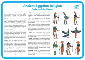 Ancient Egyptian Religion Gods and Goddesses Visit Twinkl.Com