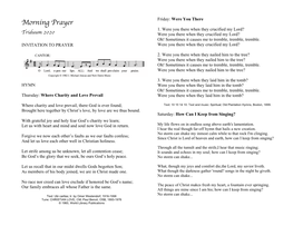 2020 Triduum Morning Prayer Program