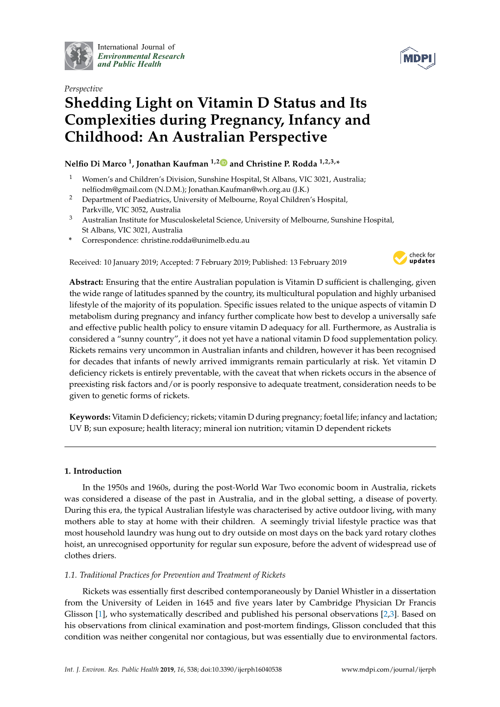 Shedding Light on Vitamin D Status and Its Complexities During Pregnancy, Infancy and Childhood: an Australian Perspective