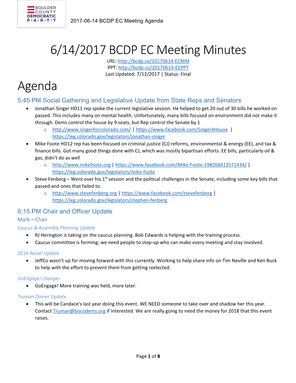 6/14/2017 BCDP EC Meeting Minutes Agenda