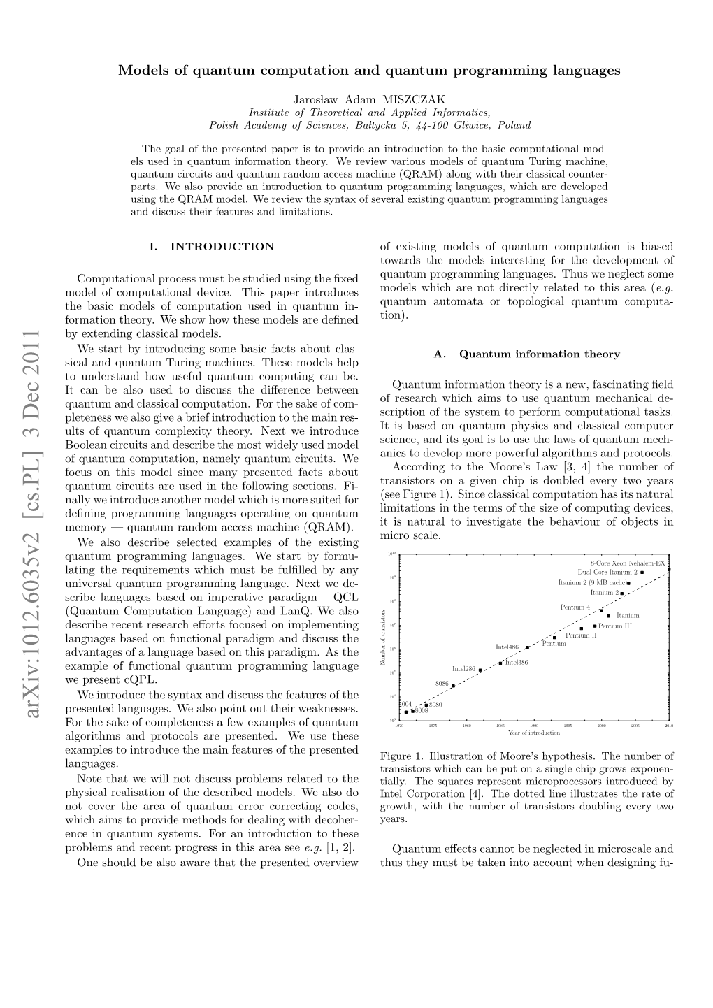 Models of Quantum Computation and Quantum Programming Languages