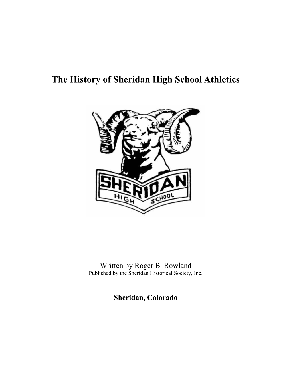 The History of Sheridan High School Athletics