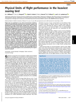 Physical Limits of Flight Performance in the Heaviest Soaring Bird