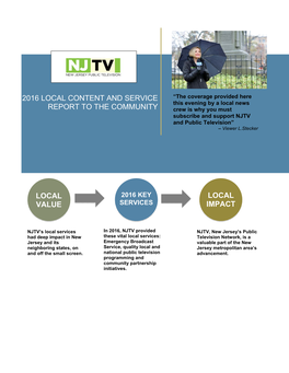 2016 Local Content and Service Report to the Community Local Value
