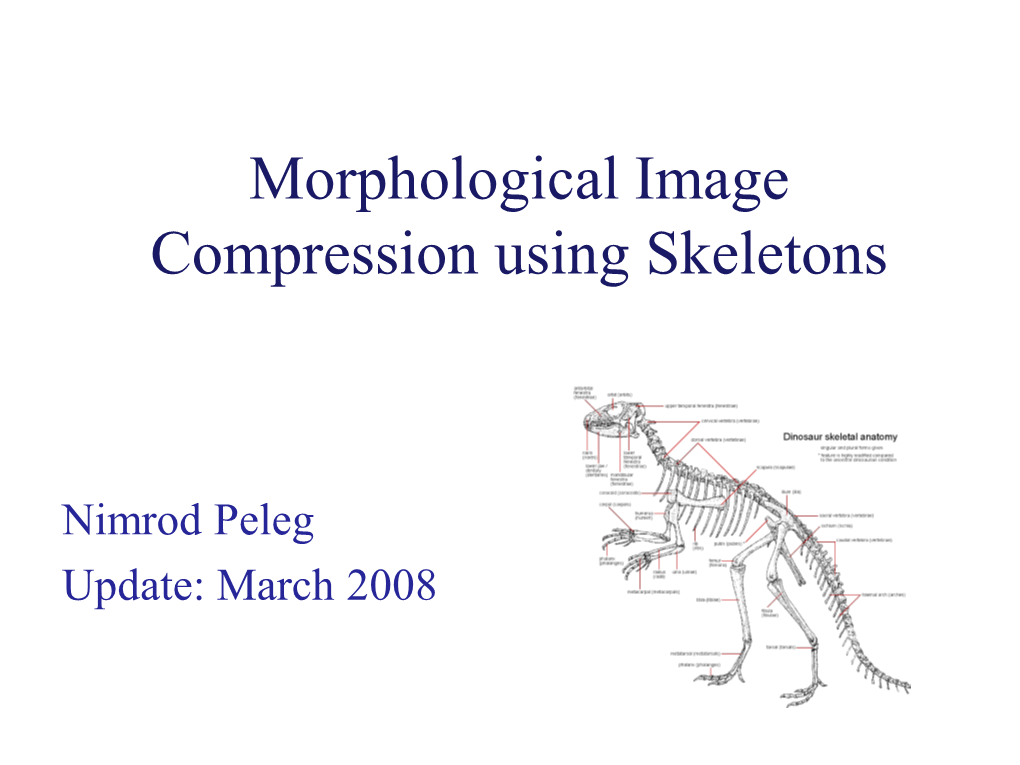 Morphological Image Compression Using Skeletons