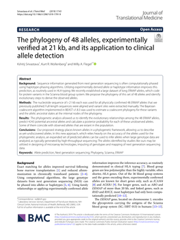 The Phylogeny of 48 Alleles, Experimentally Verified at 21 Kb