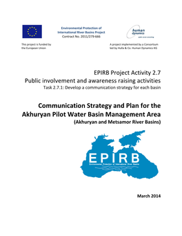 Communication Strategy and Plan for the Akhuryan Pilot Water Basin Management Area (Akhuryan and Metsamor River Basins)