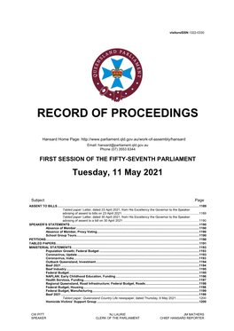 Record of Proceedings