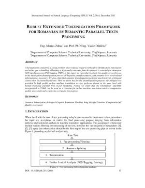 Robust Extended Tokenization Framework for Romanian by Semantic Parallel Texts Processing