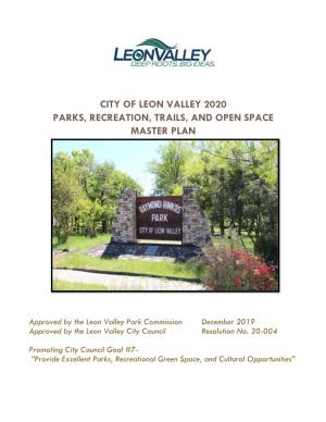 Park Master Plan Goals That Address the Preservation and Restoration of Natural Open Spaces