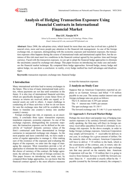 Analysis of Hedging Transaction Exposure Using Financial Contracts