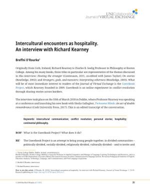 Intercultural Encounters As Hospitality. an Interview with Richard Kearney