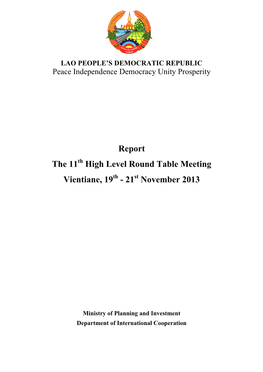 Report the 11 High Level Round Table Meeting Vientiane, 19