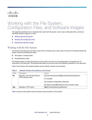 Working with the File System, Configuration Files, and Software Images