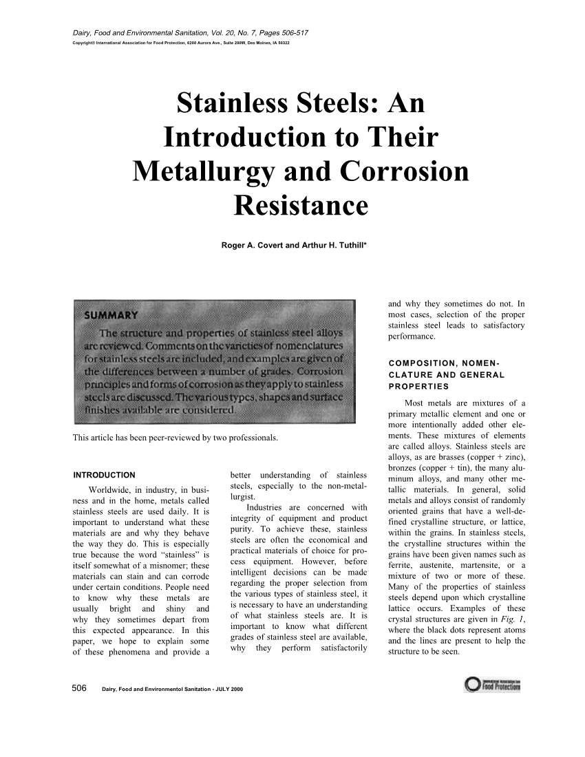 2000 Stainless Steels: an Introduction to Their Metallurgy and Corrosion