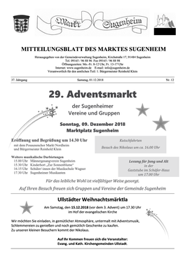 Mitteilungsblatt Nr. 12/2018