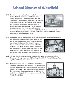 History of the School District of Westfield