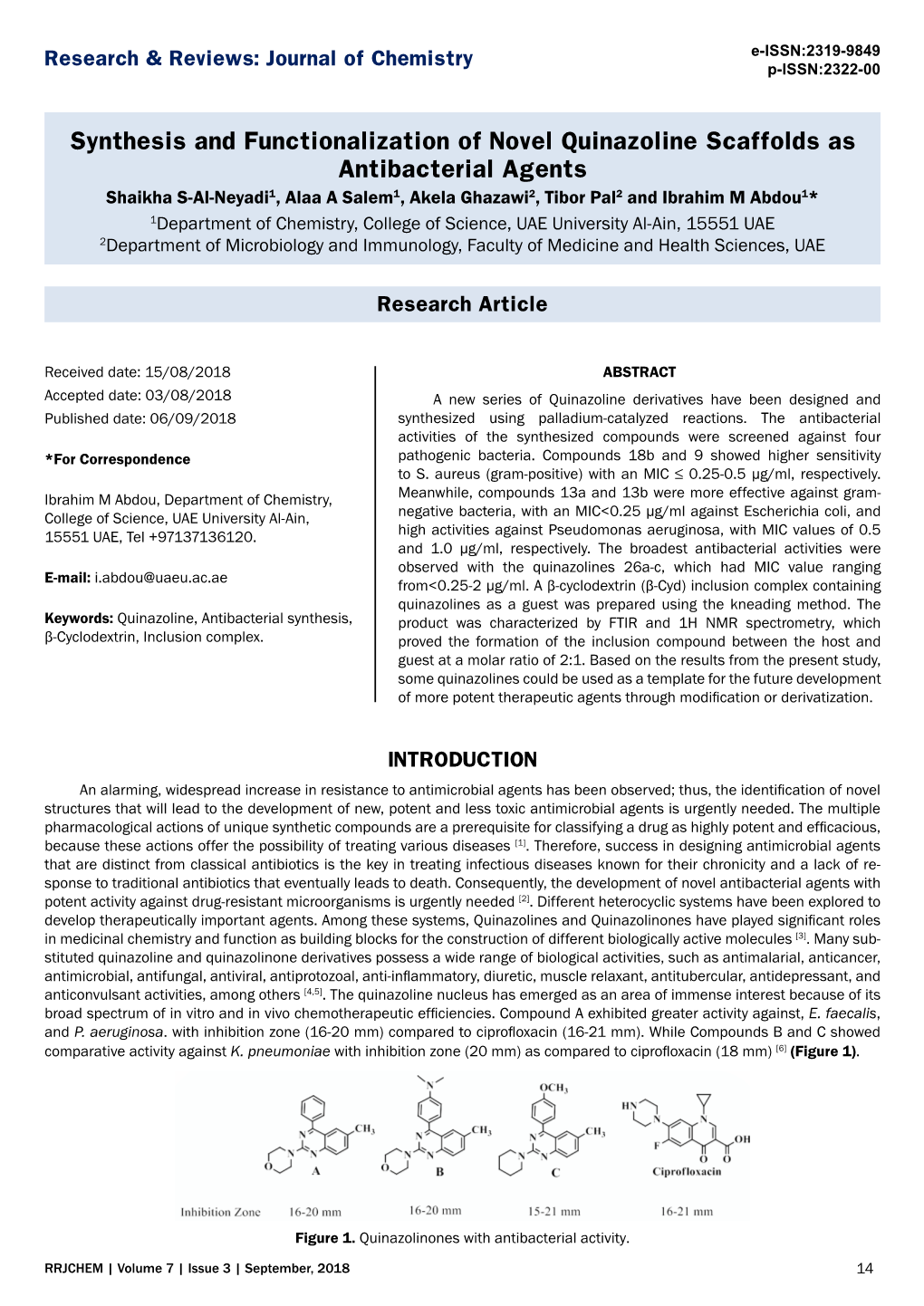 Synthesis and Functionalization of Novel Quinazoline Scaffolds As