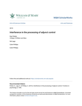 Interference in the Processing of Adjunct Control