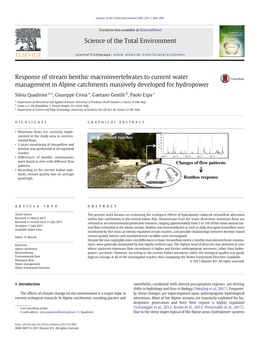 Response of Stream Benthic Macroinvertebrates to Current Water Management in Alpine Catchments Massively Developed for Hydropower