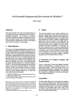 An Extensible Programrning Environment for Modula-3%