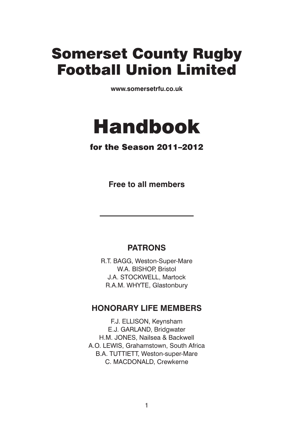 Handbook for the Season 2011–2012