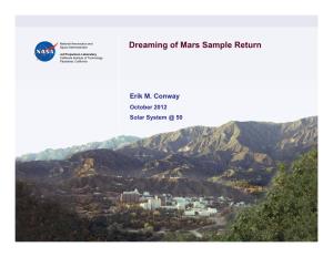 Dreaming of Mars Sample Return