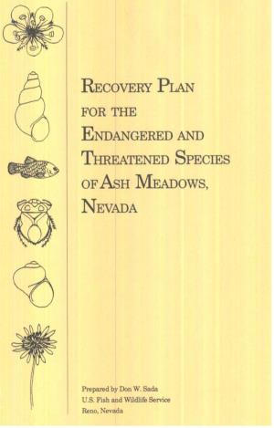 Recovery Plan Endangered and Species Nevada