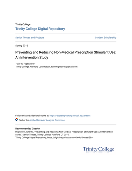 Preventing and Reducing Non-Medical Prescription Stimulant Use: an Intervention Study