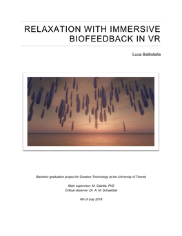 Relaxation with Immersive Biofeedback in Vr