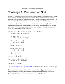 Challenge 1: Pair Insertion Sort