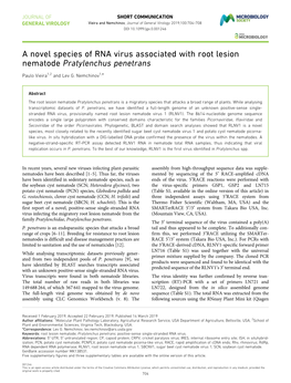 A Novel Species of RNA Virus Associated with Root Lesion Nematode Pratylenchus Penetrans