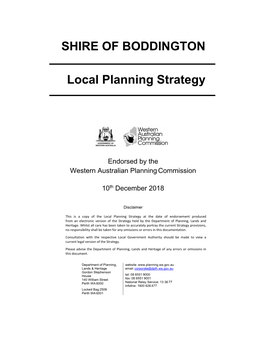 Shire of Boddington Local Planning Strategy