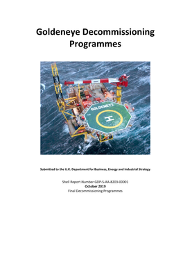 Goldeneye Decommissioning Programmes
