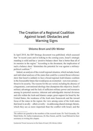 The Creation of a Regional Coalition Against Israel: Obstacles and Warning Signs