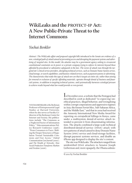 Wikileaks and the Protect-Ipact: a New Public-Private Threat to The