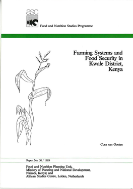 Farming Systems and Food Security in Kwale District, Kenya