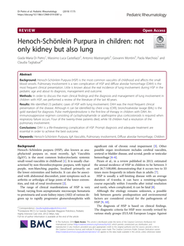 Henoch-Schönlein Purpura in Children: Not Only Kidney but Also Lung