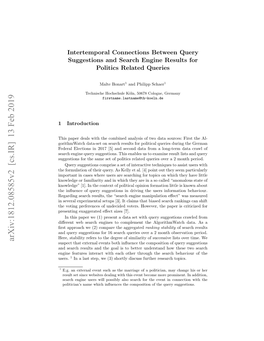 Intertemporal Connections Between Query Suggestions and Search Engine Results for Politics Related Queries