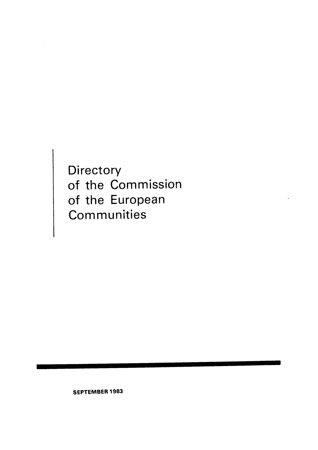 Directory of the Commission of the European Communities