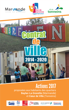 Livret Des Actions 2017 Du Contrat De Ville
