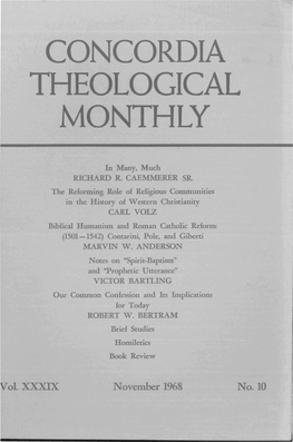 Concordia Theological Monthly