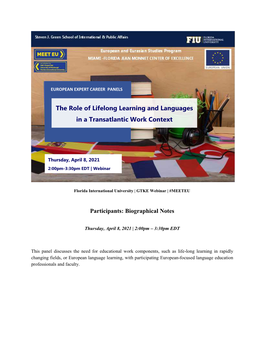 The Role of Lifelong Learning and Languages in a Transatlantic Work Context