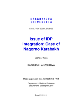 Case of Nagorno Karabakh