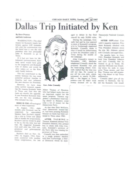 Dallas Trip Initiated by Ken