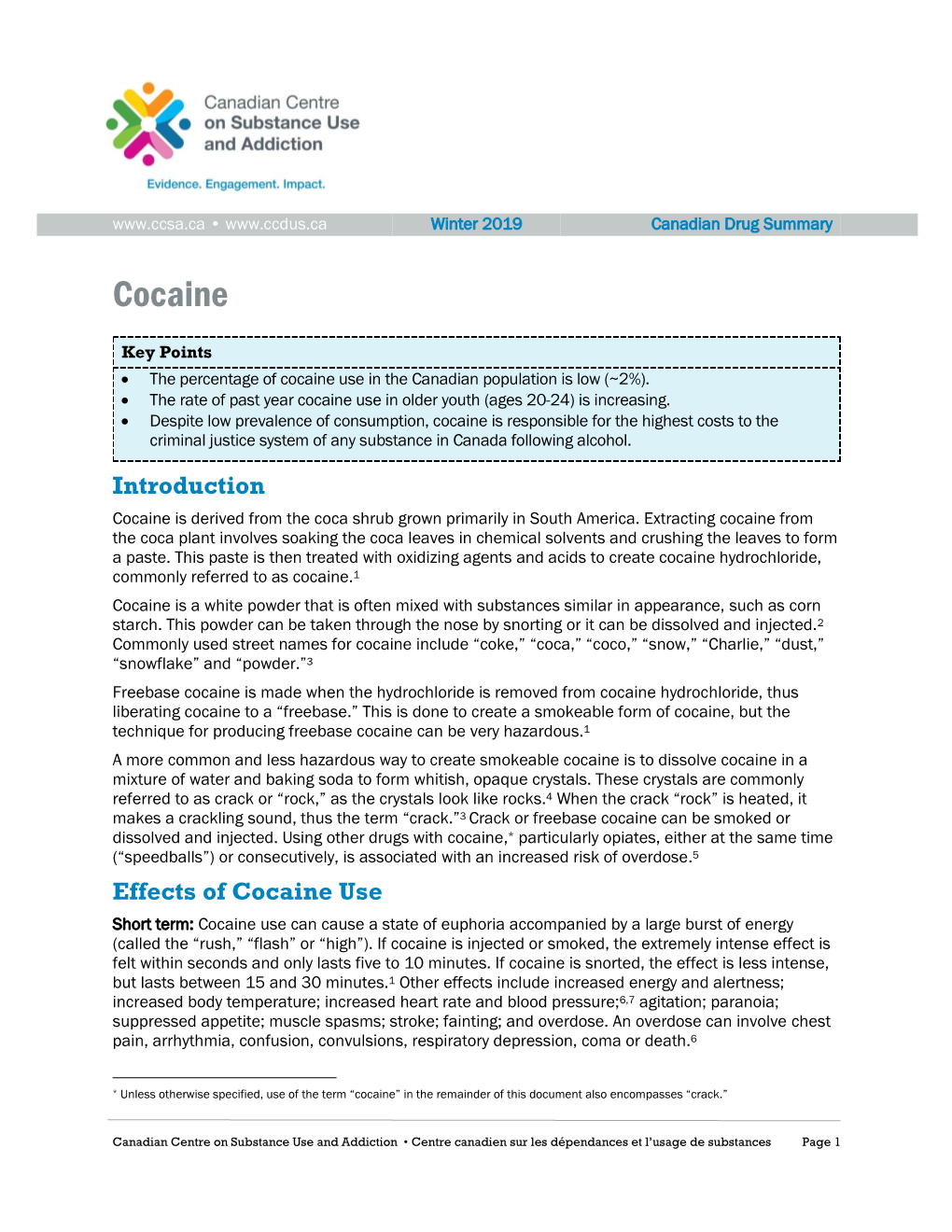 Cocaine (Canadian Drug Summary)