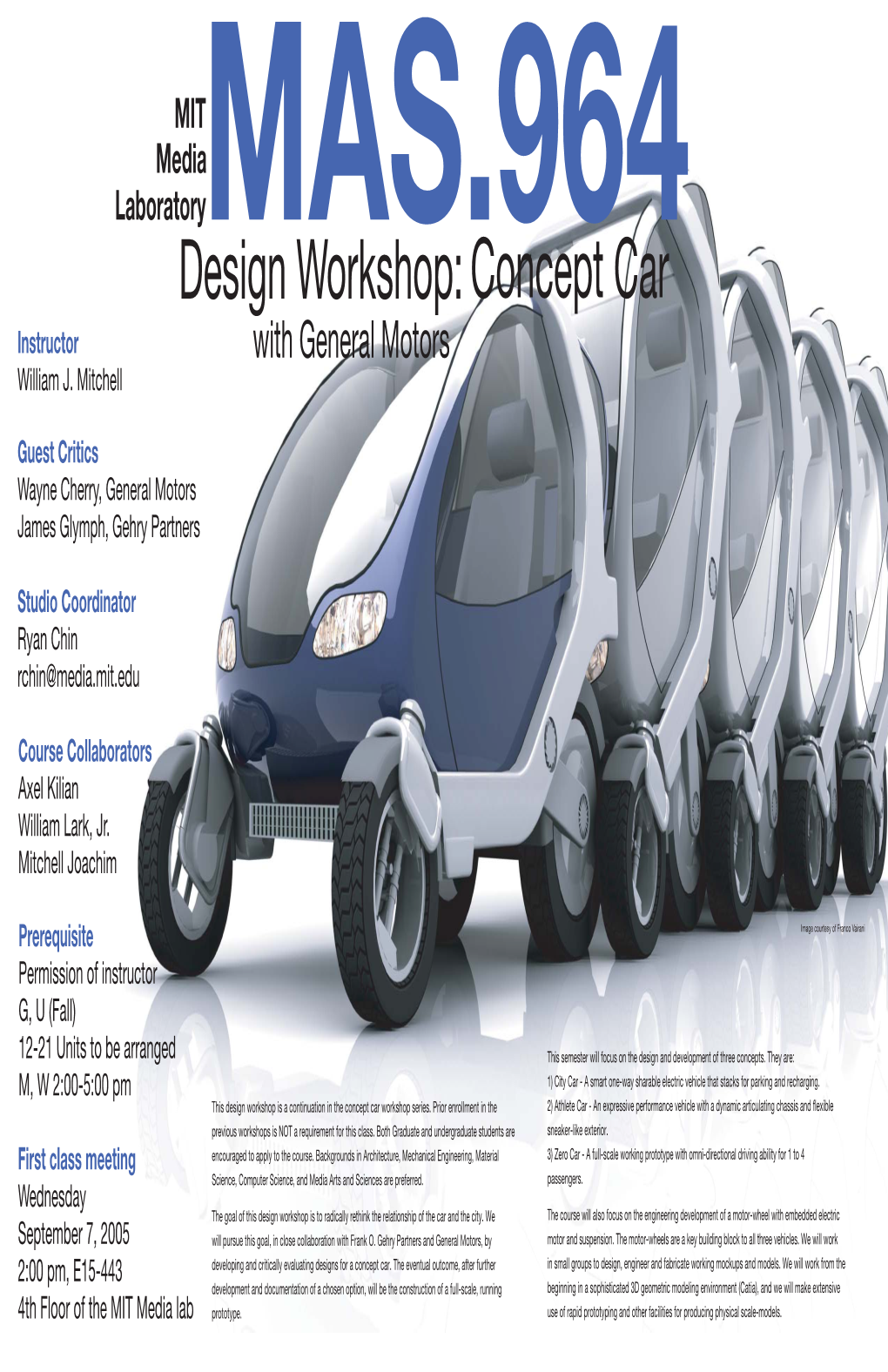 Design Workshop: Concept Car Instructor with General Motors William J