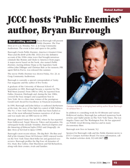 JCCC Hosts 'Public Enemies' Author, Bryan Burrough