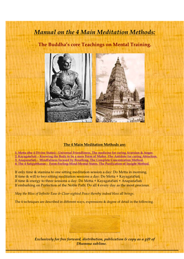 Manual on the 4 Main Meditation Methods