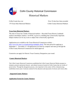 Collin County Historical Markers